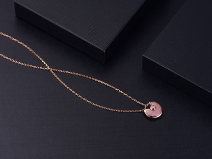 [Royal&Vicky]AMULETTE ROSE GOLD PINK MOP NECKLACE