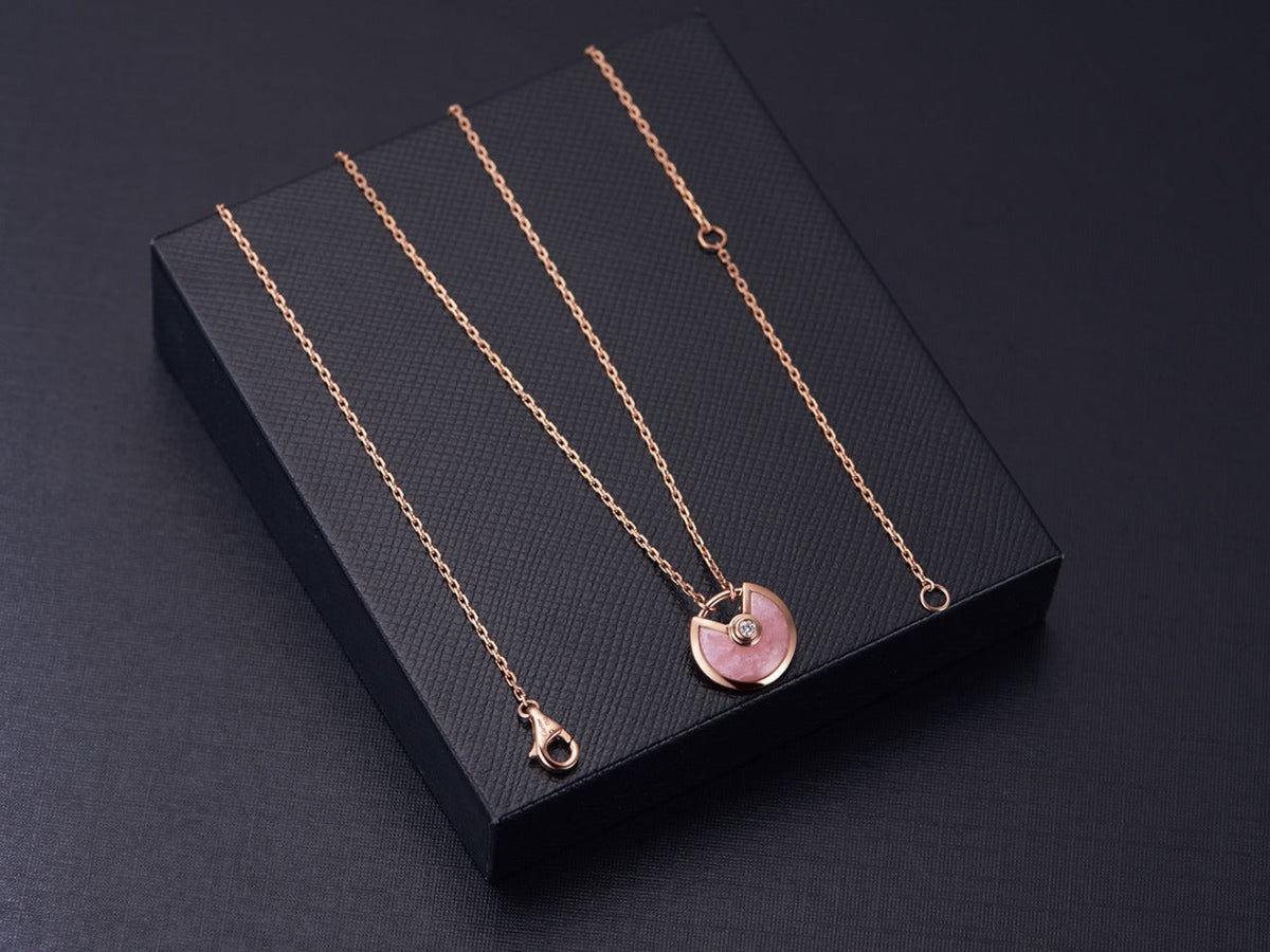 [Royal&Vicky]AMULETTE ROSE GOLD PINK MOP NECKLACE