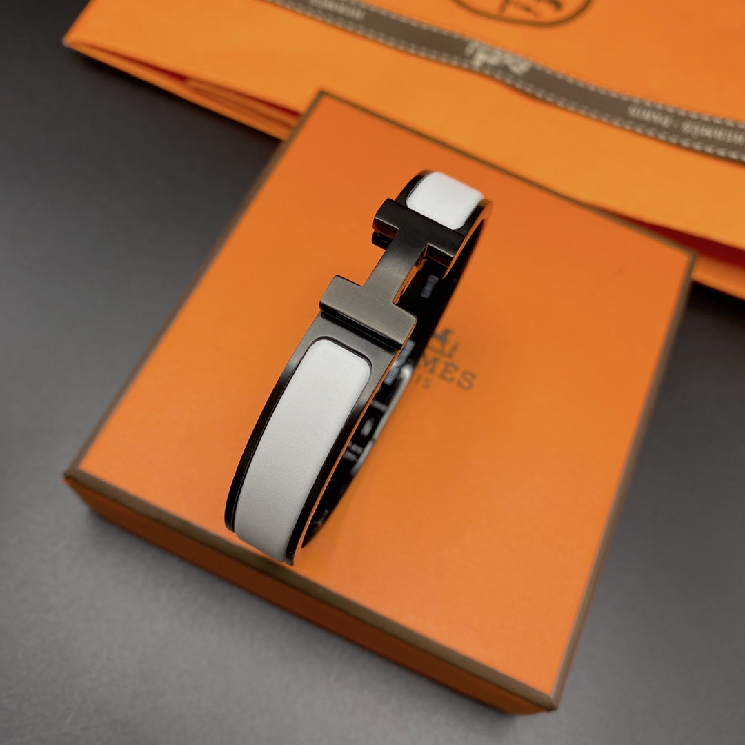 [Royal&Vicky]H BRACELET 12MM BLACK WHITE CERAMIC