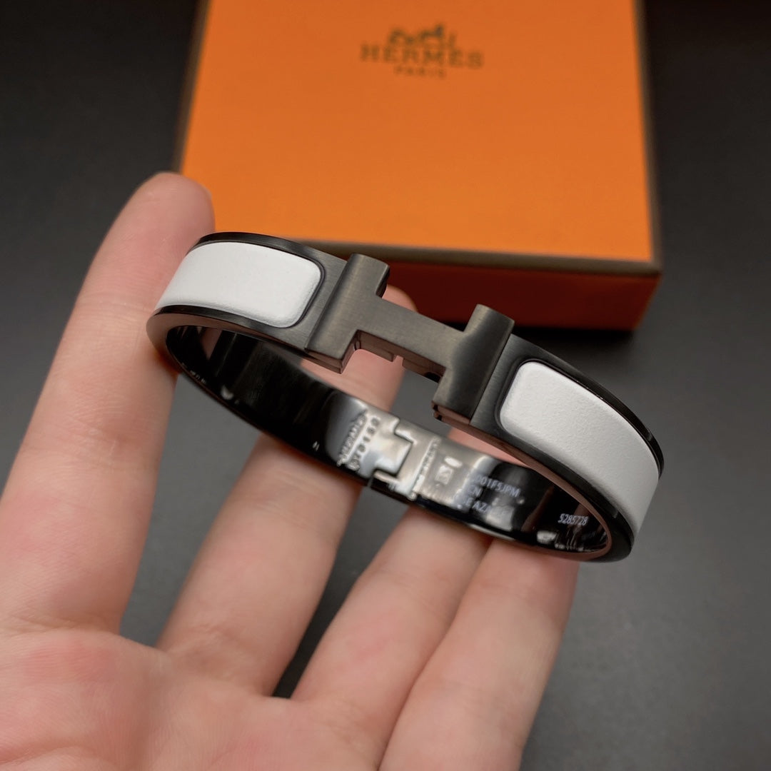 [Royal&Vicky]H BRACELET 12MM BLACK WHITE CERAMIC