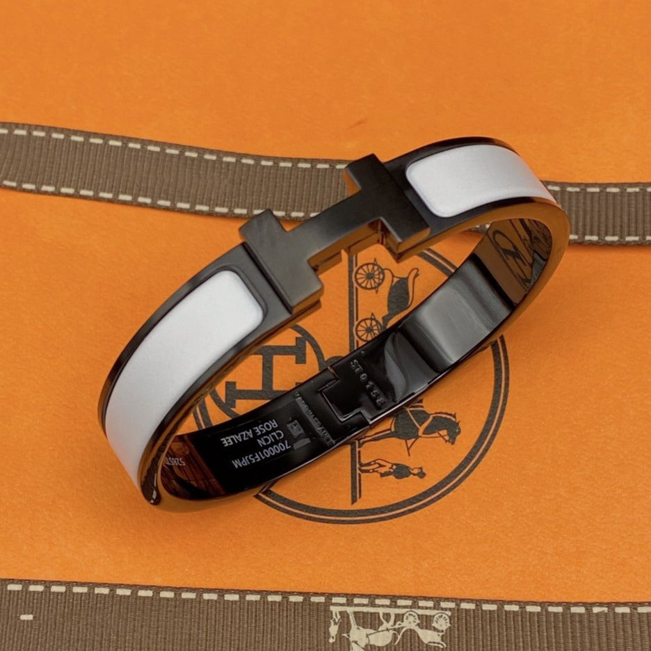 [Royal&Vicky]H BRACELET 12MM BLACK WHITE CERAMIC