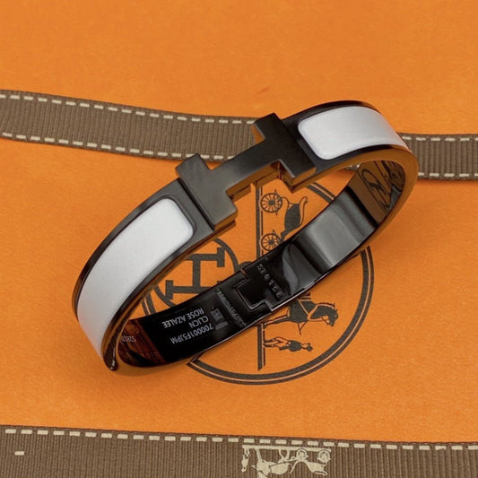 [Royal&Vicky]H BRACELET 12MM BLACK WHITE CERAMIC