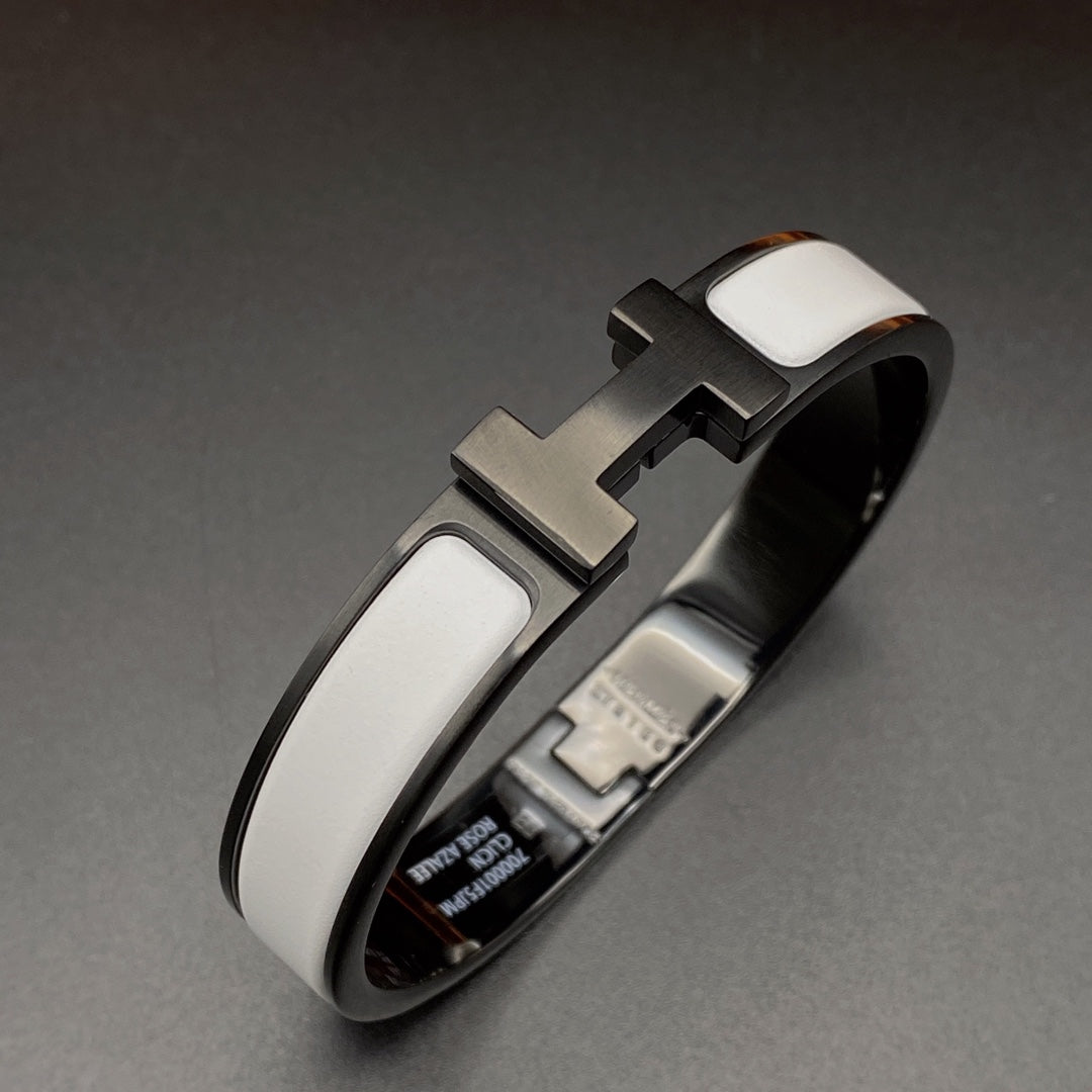 [Royal&Vicky]H BRACELET 12MM BLACK WHITE CERAMIC