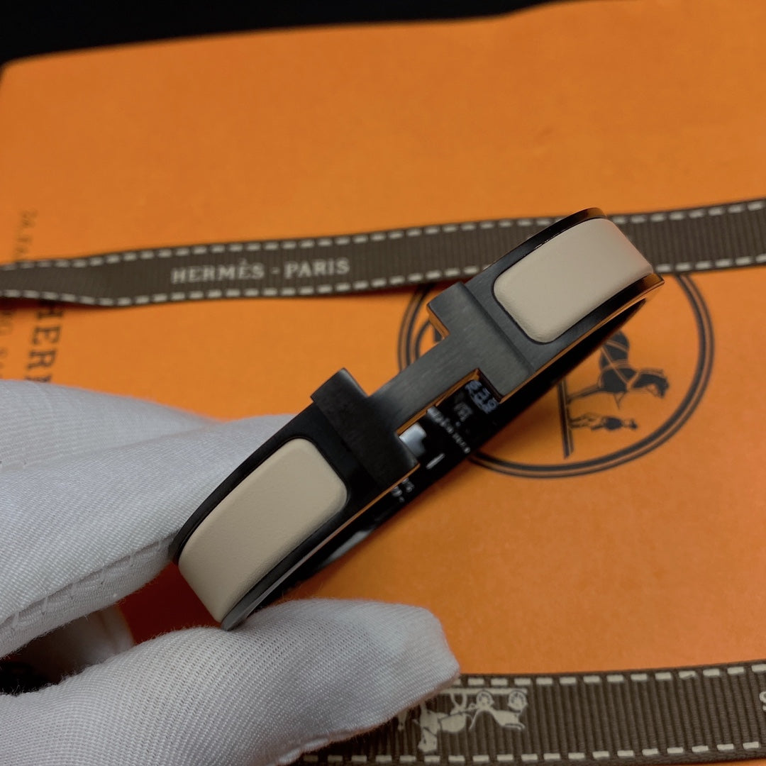 [Royal&Vicky]H BRACELET 12MM BLACK BEIGE CERAMIC