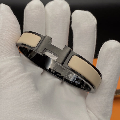 [Royal&Vicky]H BRACELET 12MM BLACK BEIGE CERAMIC