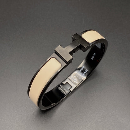 [Royal&Vicky]H BRACELET 12MM BLACK BEIGE CERAMIC