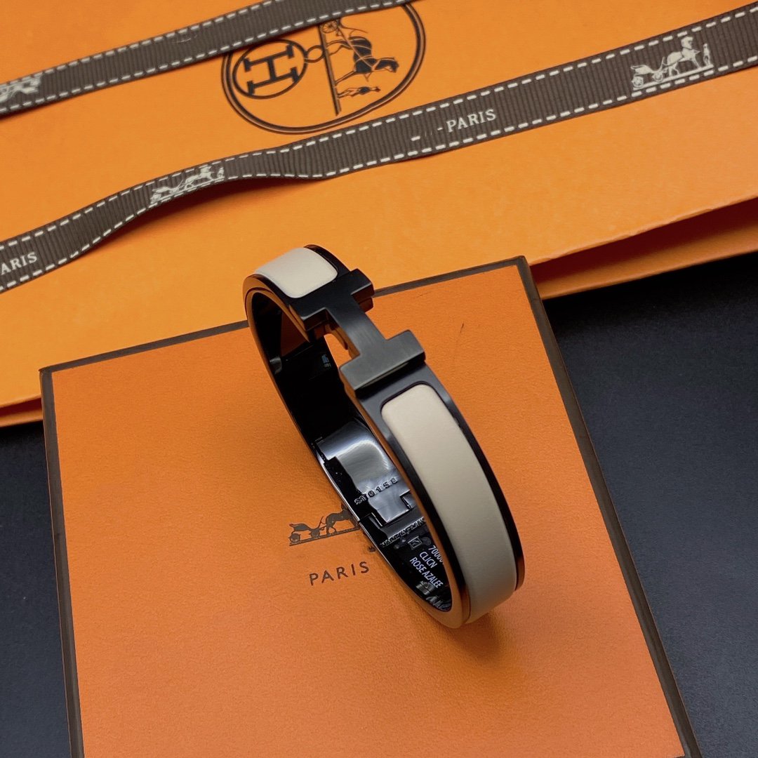[Royal&Vicky]H BRACELET 12MM BLACK BEIGE CERAMIC