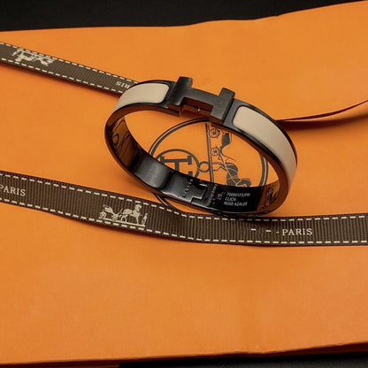 [Royal&Vicky]H BRACELET 12MM BLACK BEIGE CERAMIC