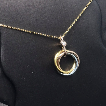 [Royal&Vicky]TRINITY SILVER GOLD PINK GOLD NECKLACE