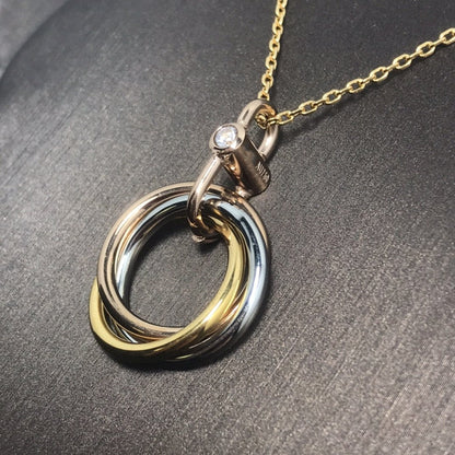 [Royal&Vicky]TRINITY SILVER GOLD PINK GOLD NECKLACE