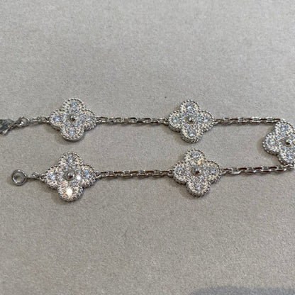 [Royal&Vicky]LUCKY CLOVER 5-MOTIF BRACELET - FULL-DIAMOND