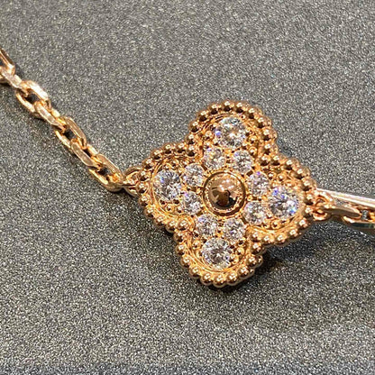 [Royal&Vicky]LUCKY CLOVER 5-MOTIF BRACELET - FULL-DIAMOND