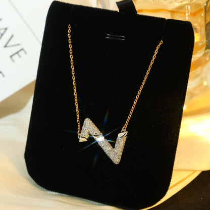 [Royal&Vicky]VOLT SILVER DIAMOND PEDANT NECKLACE
