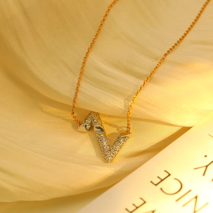 [Royal&Vicky]VOLT SILVER DIAMOND PEDANT NECKLACE