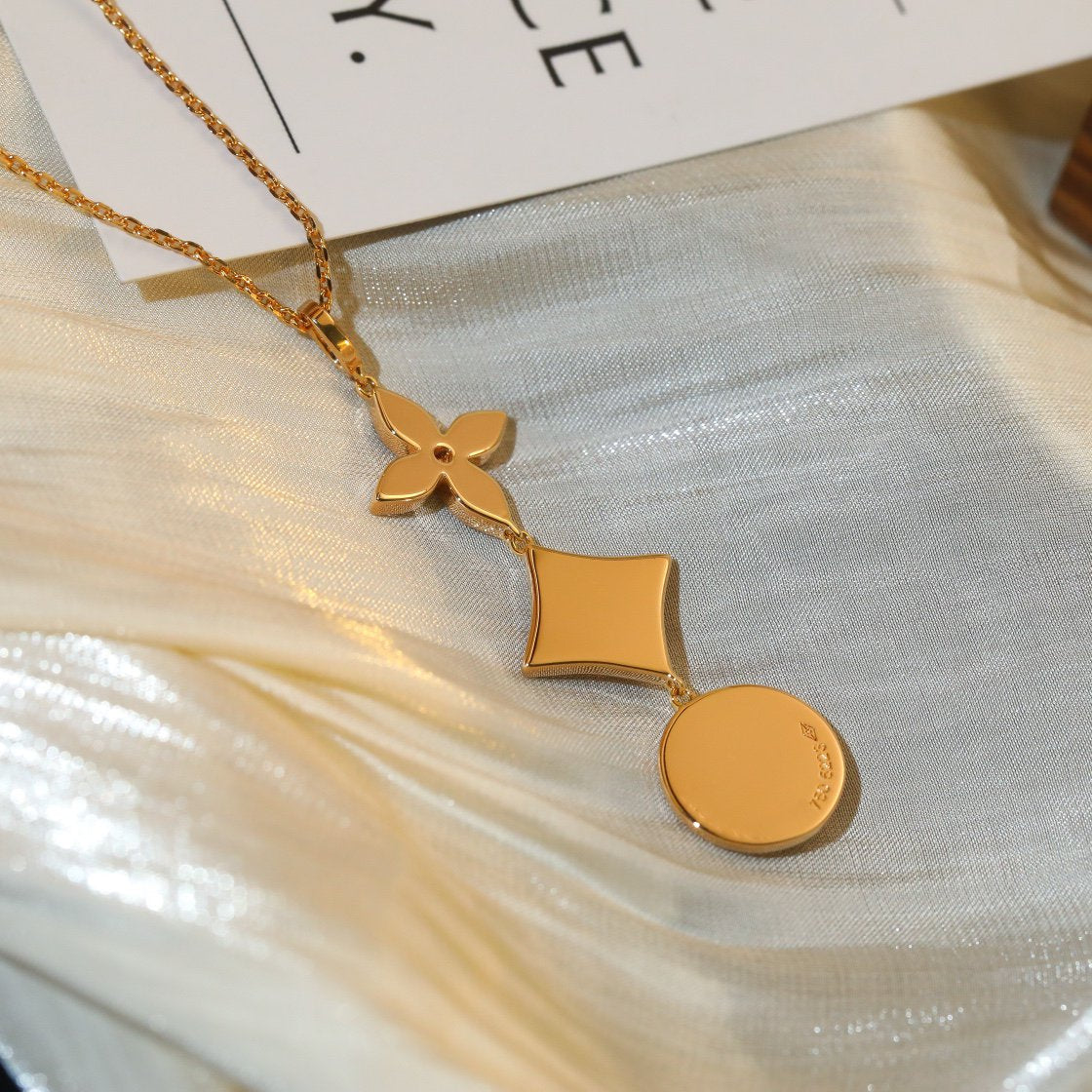 [Royal&Vicky]STAR AND SUN DIAMOND PINK GOLD NECKLACE