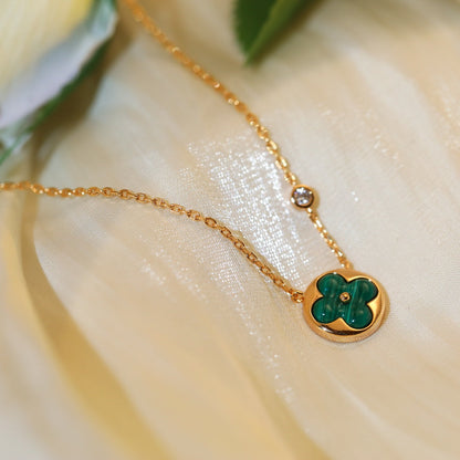 [Royal&Vicky]SUN PEDANT PINK GOLD 1 DIAMOND NECKLACE