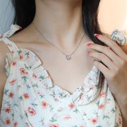 [Royal&Vicky]SUN PEDANT PINK GOLD 1 DIAMOND NECKLACE