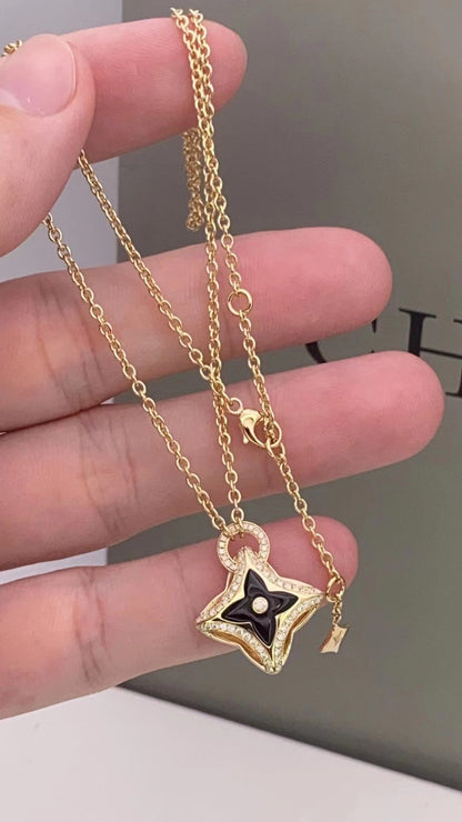 [Royal&Vicky]STAR PEDANT PINK GOLD DIAMOND NECKLACE