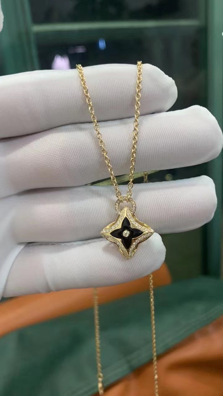 [Royal&Vicky]STAR PEDANT PINK GOLD DIAMOND NECKLACE