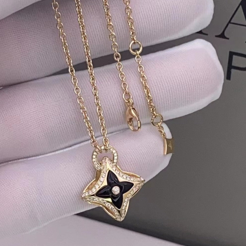 [Royal&Vicky]STAR PEDANT PINK GOLD DIAMOND NECKLACE