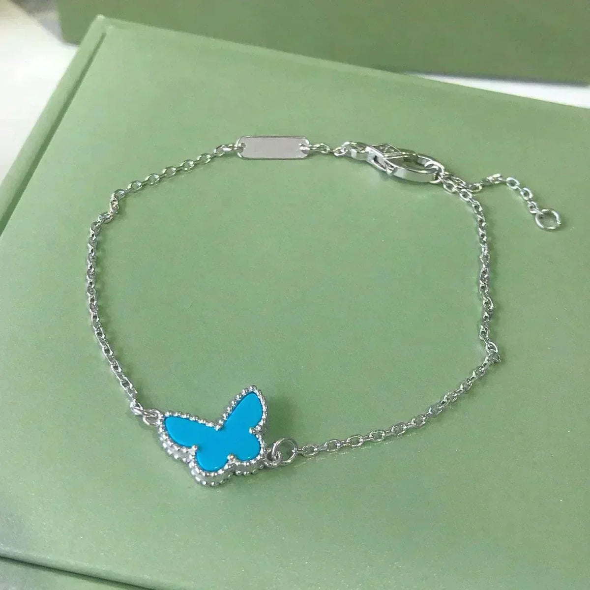 [Royal&Vicky]BUTTERFLY TURQUOISE BUTTERFLY BRACELET SILVER