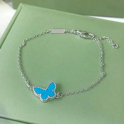 [Royal&Vicky]BUTTERFLY TURQUOISE BUTTERFLY BRACELET SILVER