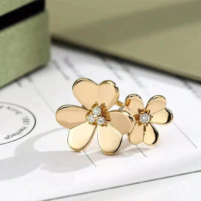 [Royal&Vicky]CLOVER COMOS GOLD DIAMOND RING