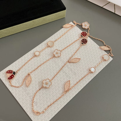 [Royal&Vicky]LUCKY SPRING 15 MOTIFS ROSE GOLD NECKLACE