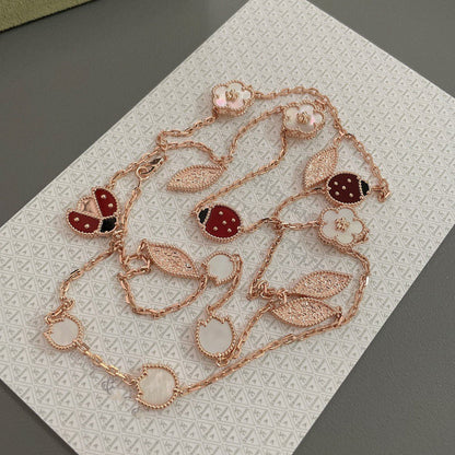 [Royal&Vicky]LUCKY SPRING 15 MOTIFS ROSE GOLD NECKLACE