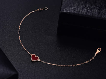 [Royal&Vicky]HEART CARNELIAN PINK GOLD BRACELET