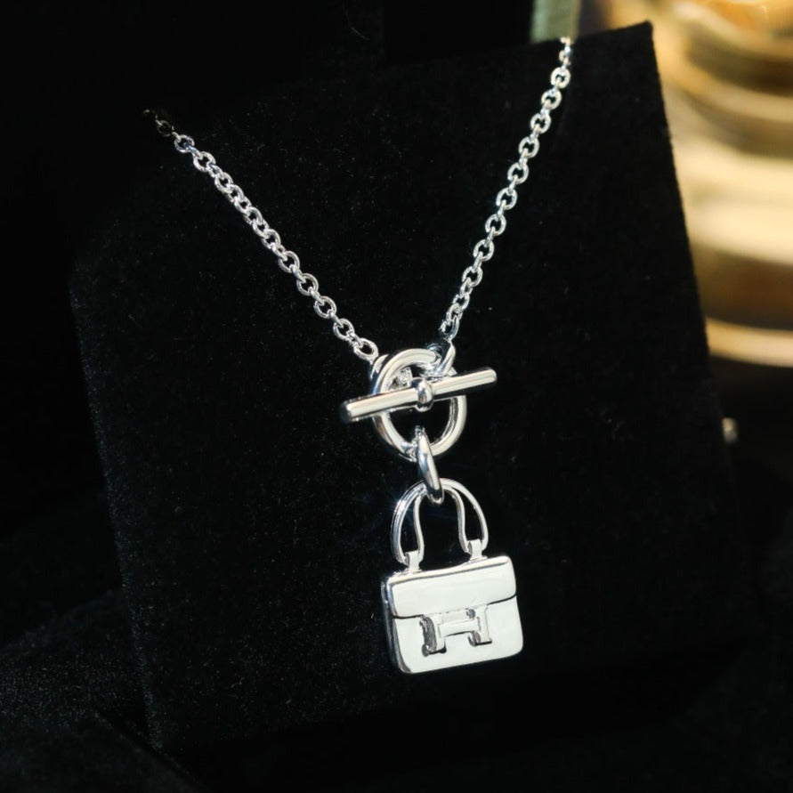 [Royal&Vicky]POP H PEDANT SILVER NECKLACE