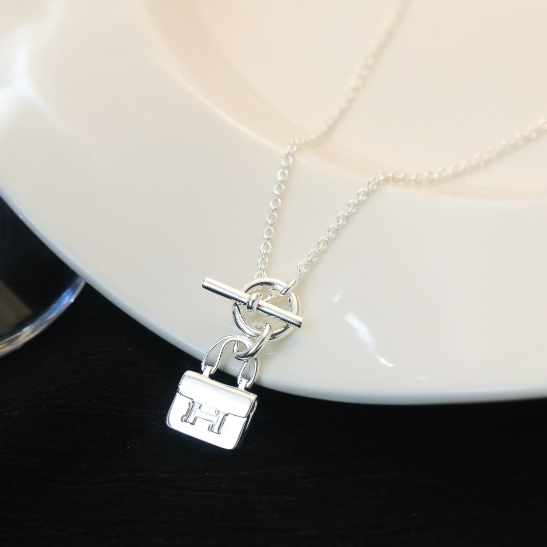 [Royal&Vicky]POP H PEDANT SILVER NECKLACE