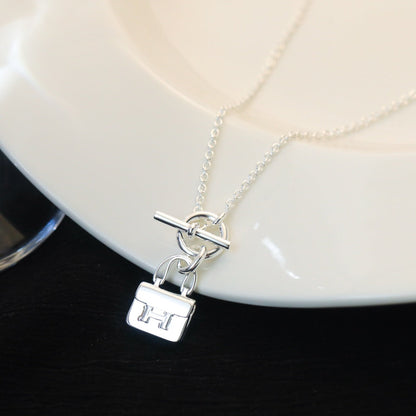 [Royal&Vicky]POP H PEDANT SILVER NECKLACE