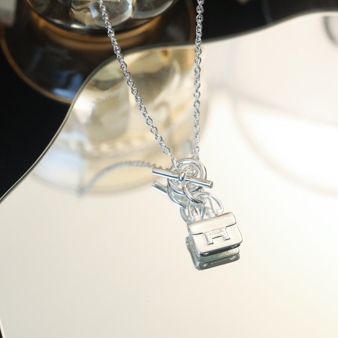 [Royal&Vicky]POP H PEDANT SILVER NECKLACE