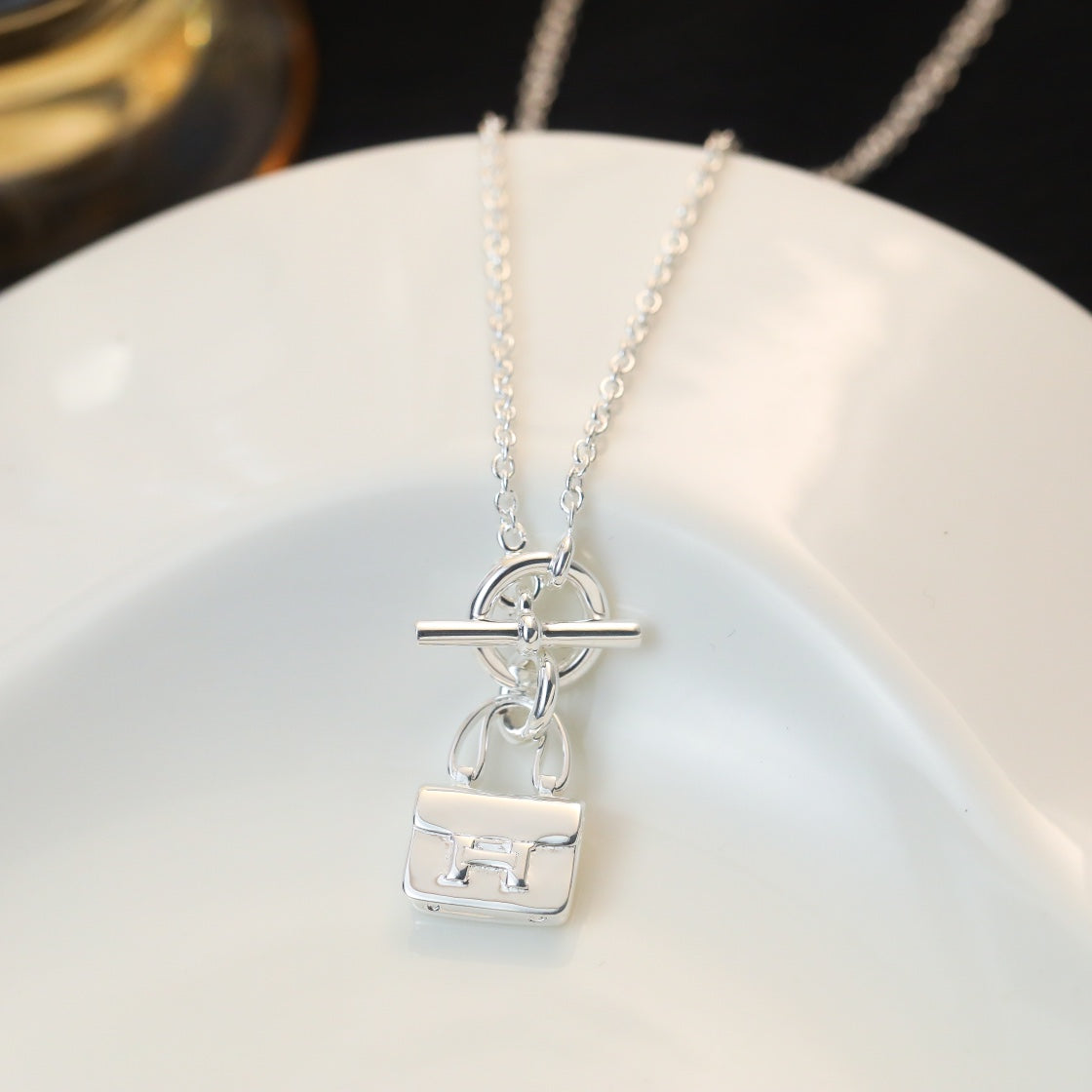[Royal&Vicky]POP H PEDANT SILVER NECKLACE