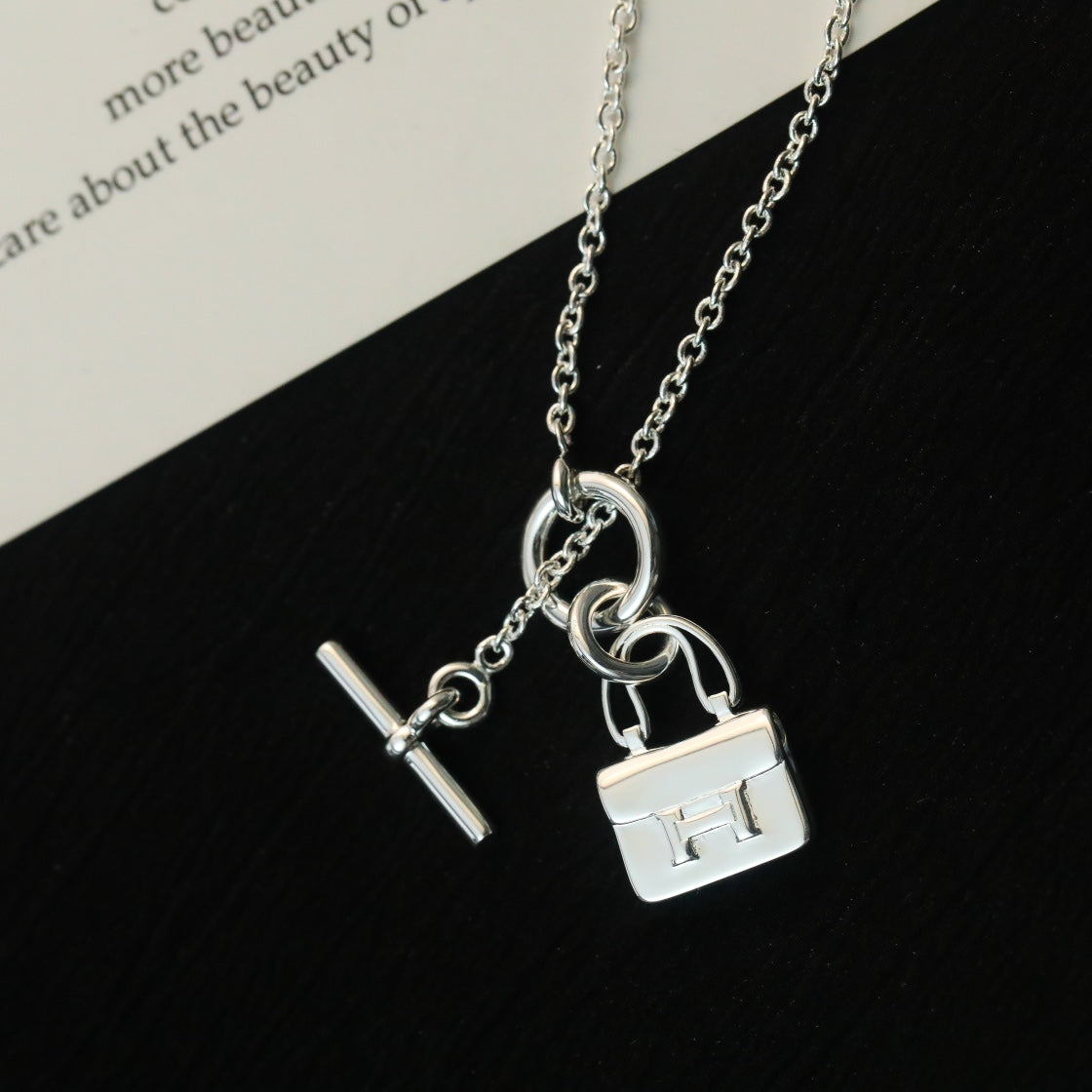 [Royal&Vicky]POP H PEDANT SILVER NECKLACE