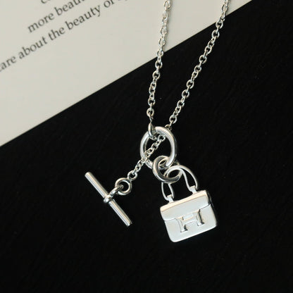 [Royal&Vicky]POP H PEDANT SILVER NECKLACE