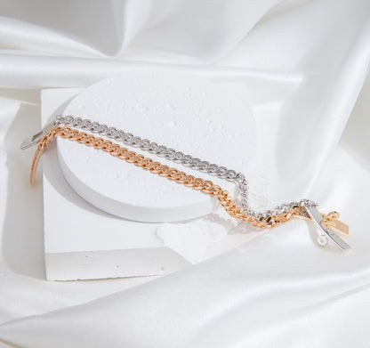 [Royal&Vicky]KELLY CHAIN SILVER DIAMOND BRACELET