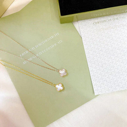 [Royal&Vicky]CLOVER MINI 9.5MM WHITE MOTHER-OF-PEARL NECKLACE