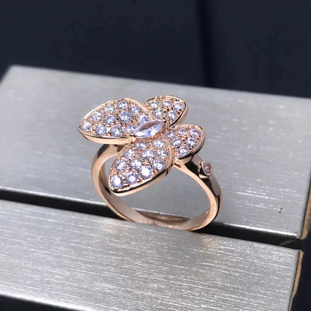 [Royal&Vicky]BUTTERFLY PINK GOLD DIAMOND RING