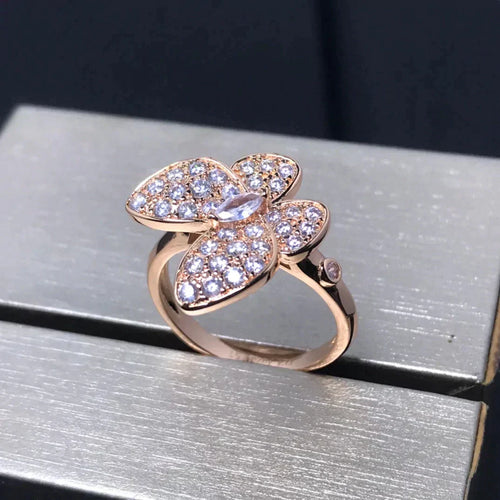[Royal&Vicky]BUTTERFLY PINK GOLD DIAMOND RING