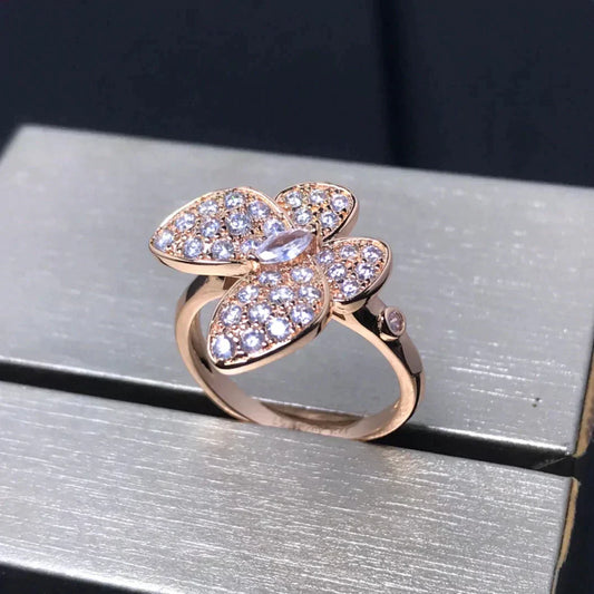 [Royal&Vicky]BUTTERFLY PINK GOLD DIAMOND RING