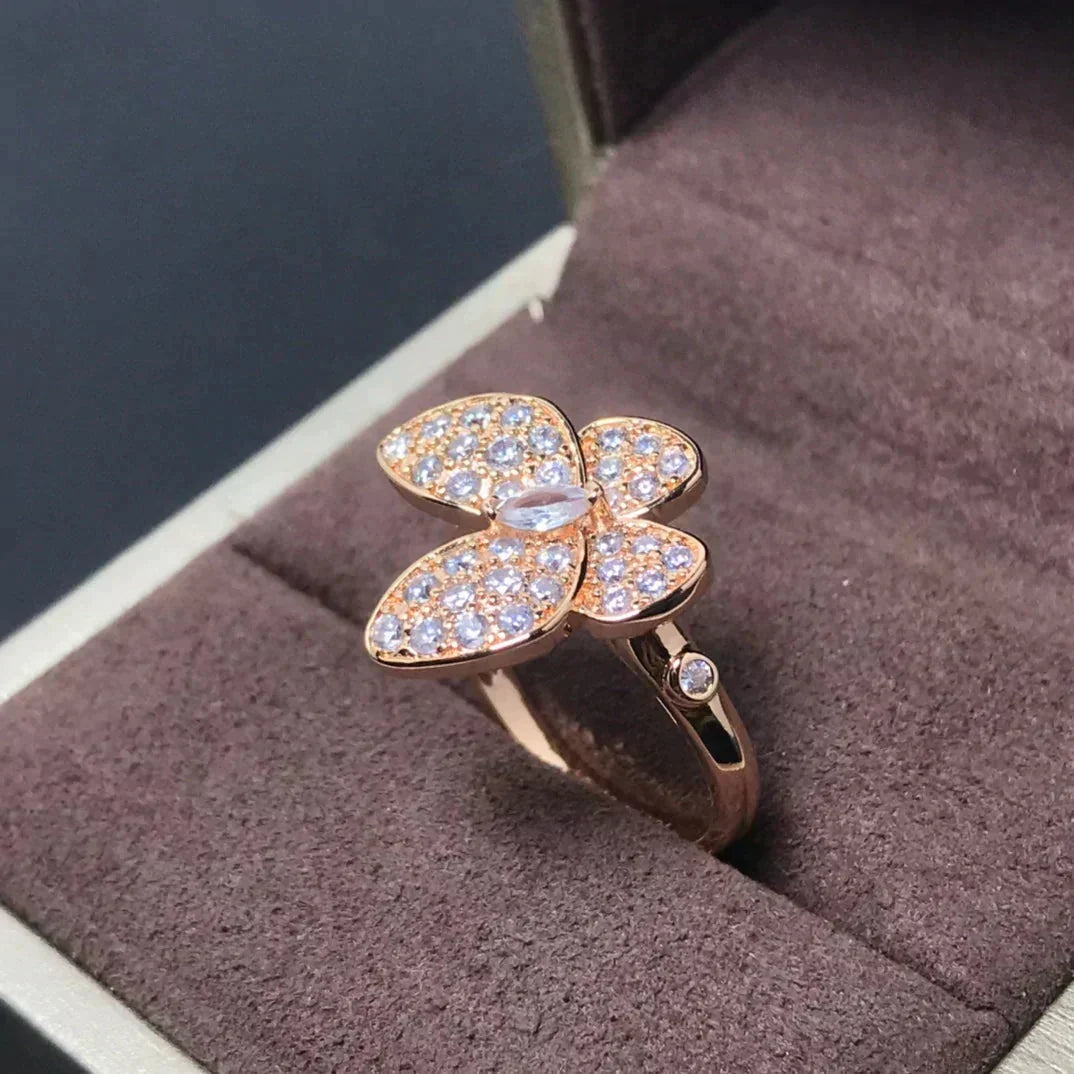 [Royal&Vicky]BUTTERFLY PINK GOLD DIAMOND RING