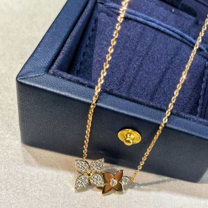[Royal&Vicky]STAR BLOSSOM NECKLACE PINK GOLD DIAMONDS
