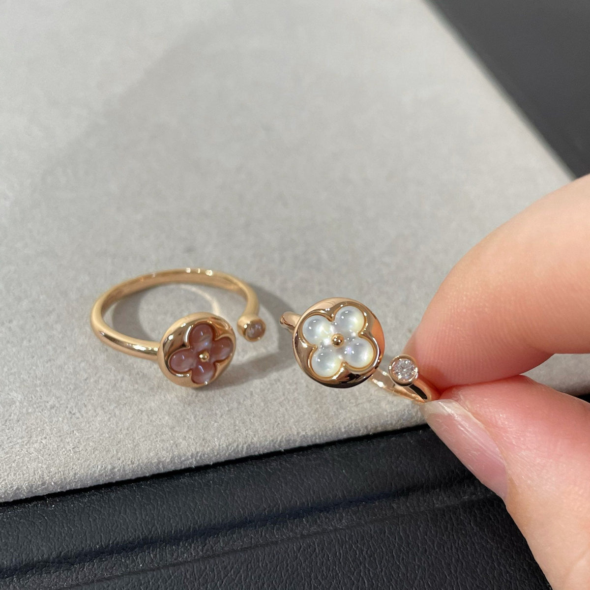 [Royal&Vicky]SUN 1 DIAMOND PINK MOP RING