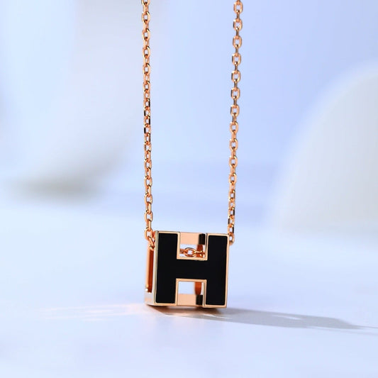 [Royal&Vicky]H CAGE PINK GOLD NECKLACE