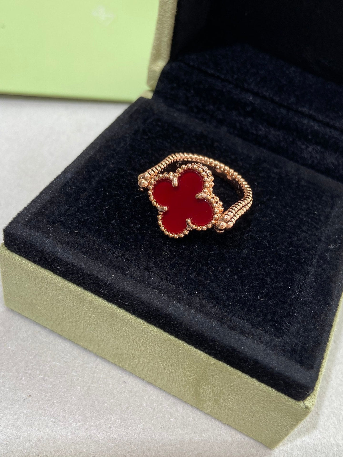[Royal&Vicky]CLOVER RIVERSIBLE PINK GOLD RING