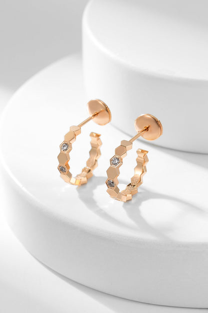 [Royal&Vicky]BEE LOVE DIAMOND HOOP EARRINGS