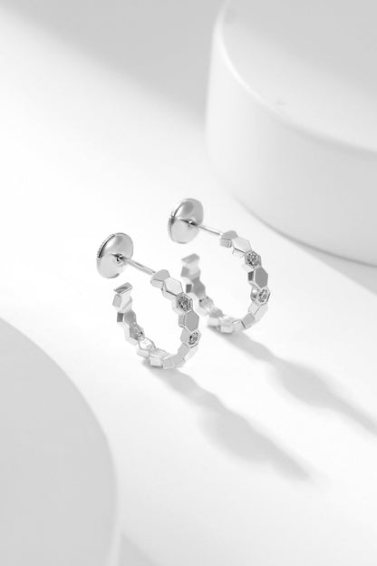 [Royal&Vicky]BEE LOVE DIAMOND HOOP EARRINGS