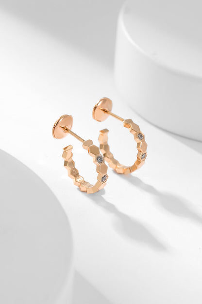 [Royal&Vicky]BEE LOVE DIAMOND HOOP EARRINGS